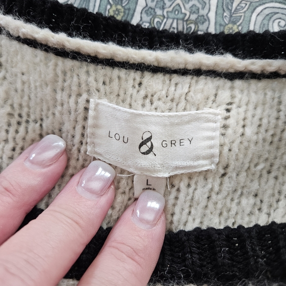 Lou & Grey Black and Cream Patterned Sweater - Picture 2 of 2